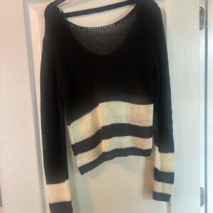 Stylish Black and Cream Women's Sweater